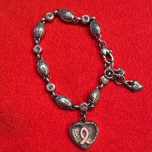 Brighton Silver Heart Charm Bracelet